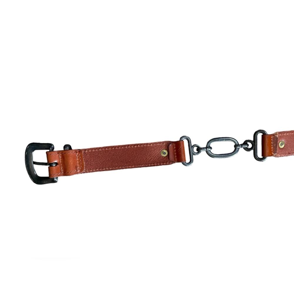 Doncaster Tan Luxury Western Utility Equestrian Metal Chain Link Belt - Picture 6 of 8